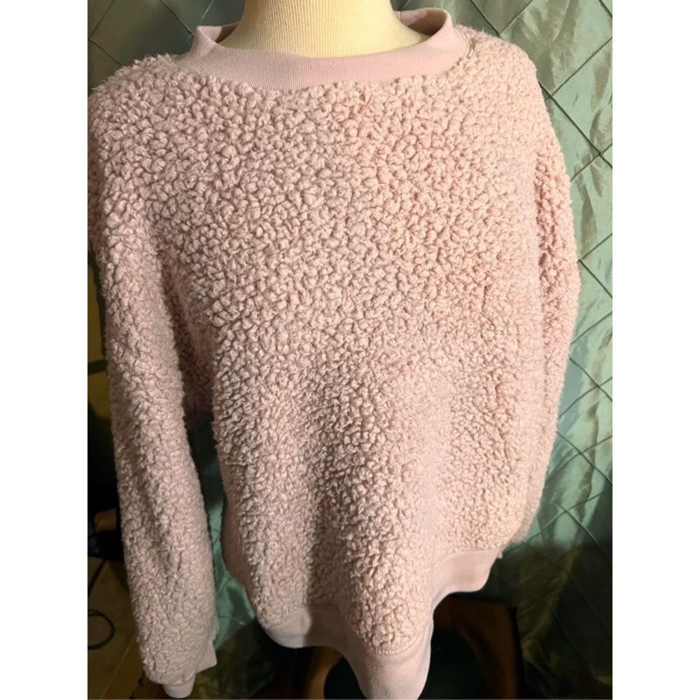 Secret Treasures Women Medium Pale Pink Fleece Pullover‎ Cozy Lounge Sweatshirt